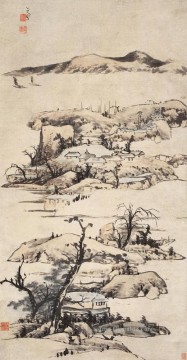 八大山人 朱耷 Bada Shanren Zhu Da Werke - Landschaft ni zan Stil alte China Tinte